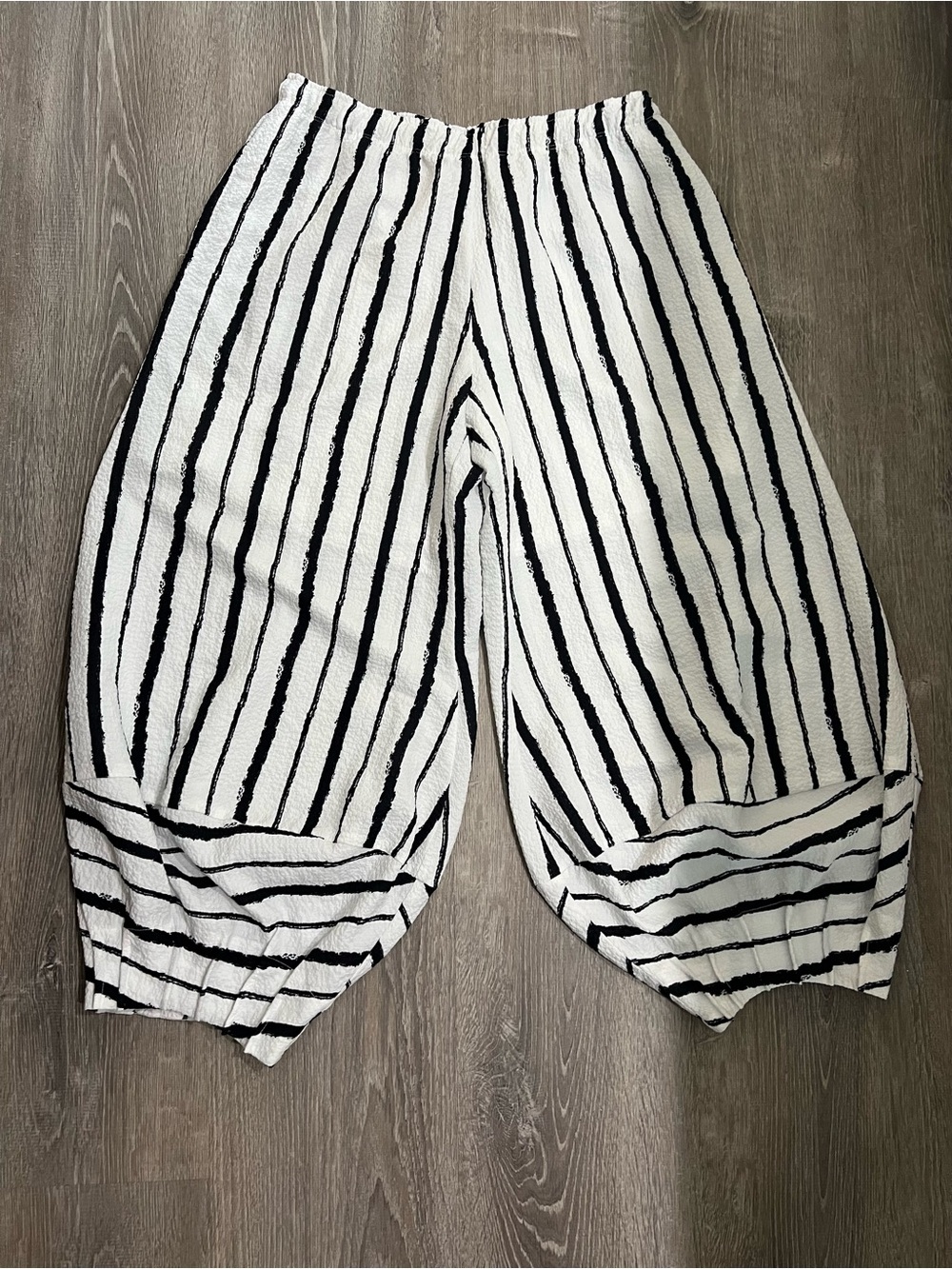 Striped Black and White Balloon Pants